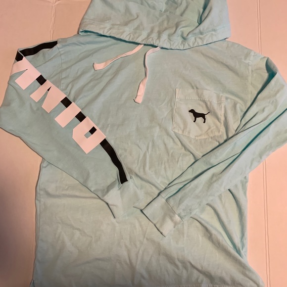 PINK Victoria's Secret Tops - PINK HOODED LONG SLEEVE